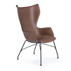 Smart Wood Lounge Chair // Slatted Ash Finish (Light Wood + Chrome Legs)