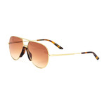 Women's Aviator Shape Sunglasses // Gold