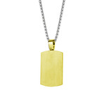 Matte Polished Reversible Dog Tag Necklace // Gold Plated