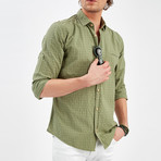 Textured Button-Up Shirt // Khaki (L)
