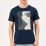 Geometric T-Shirt // Navy Blue (S)
