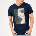 Geometric T-Shirt // Navy Blue (L)