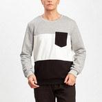 Color Block Pullover // Gray + Ecru + Black (S)
