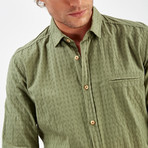 Textured Button-Up Shirt // Khaki (XL)