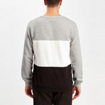 Color Block Pullover // Gray + Ecru + Black (XL)