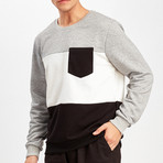 Color Block Pullover // Gray + Ecru + Black (M)