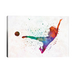 Woman Soccer Player 02 In Watercolor // Paul Rommer (40"W x 26"H x 1.5"D)