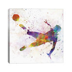 Man Soccer Football Player Flying Kicking V // Paul Rommer (26"W x 26"H x 1.5"D)