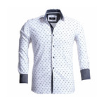 Reversible French Cuff Dress Shirt // White + Gray (M)