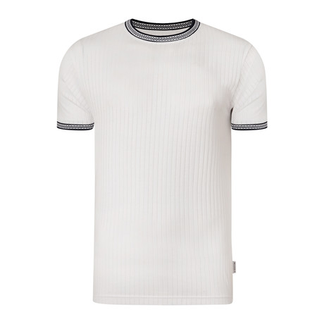Ribbed Crew Neck T-Shirt // White (S)