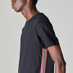 Nester Stripe Tape T-Shirt // Black (XL)