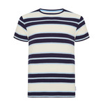 Boxer Stripe Jacquard T-Shirt // Navy (M)
