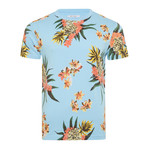 Troy Floral T-Shirt // Pale Blue (XL)