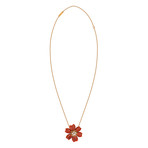 Van Cleef & Arpels 18k Rose Gold Diamond Carnelian Necklace // Pre-Owned