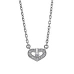 Cartier 18k White Gold Diamond Heart Necklace // Pre-Owned