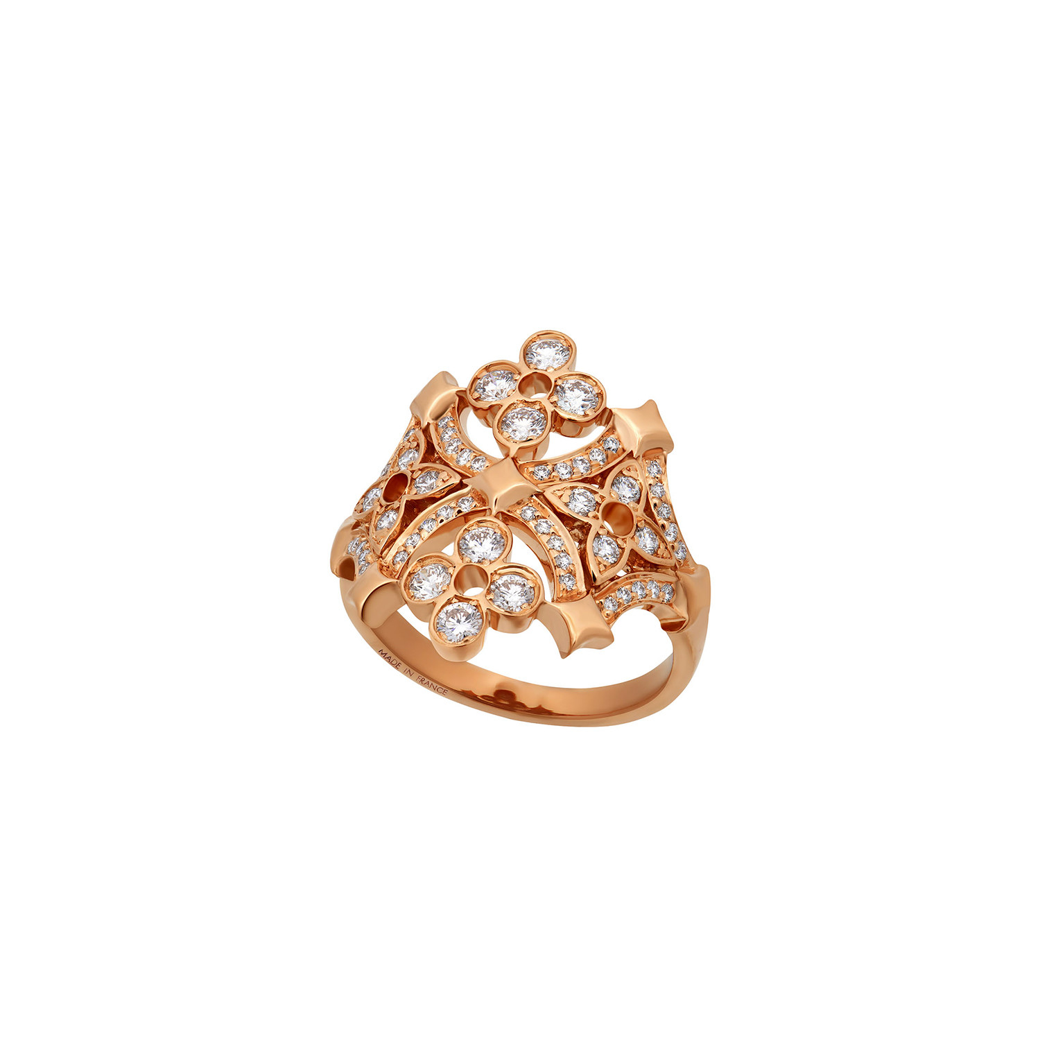 Louis Vuitton Dantelle Monogram 18k Rose Gold Diamond Ring // Ring Size: 5.25 // Pre-Owned ...