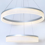 Saturn 2-Light Pendant Light // Matte Silver