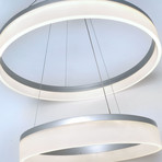 Saturn 2-Light Pendant Light // Matte Silver