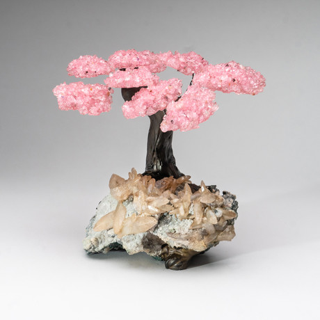 The Wisdom Tree // Genuine Rose Quartz + Calcite Matrix // Custom v.1