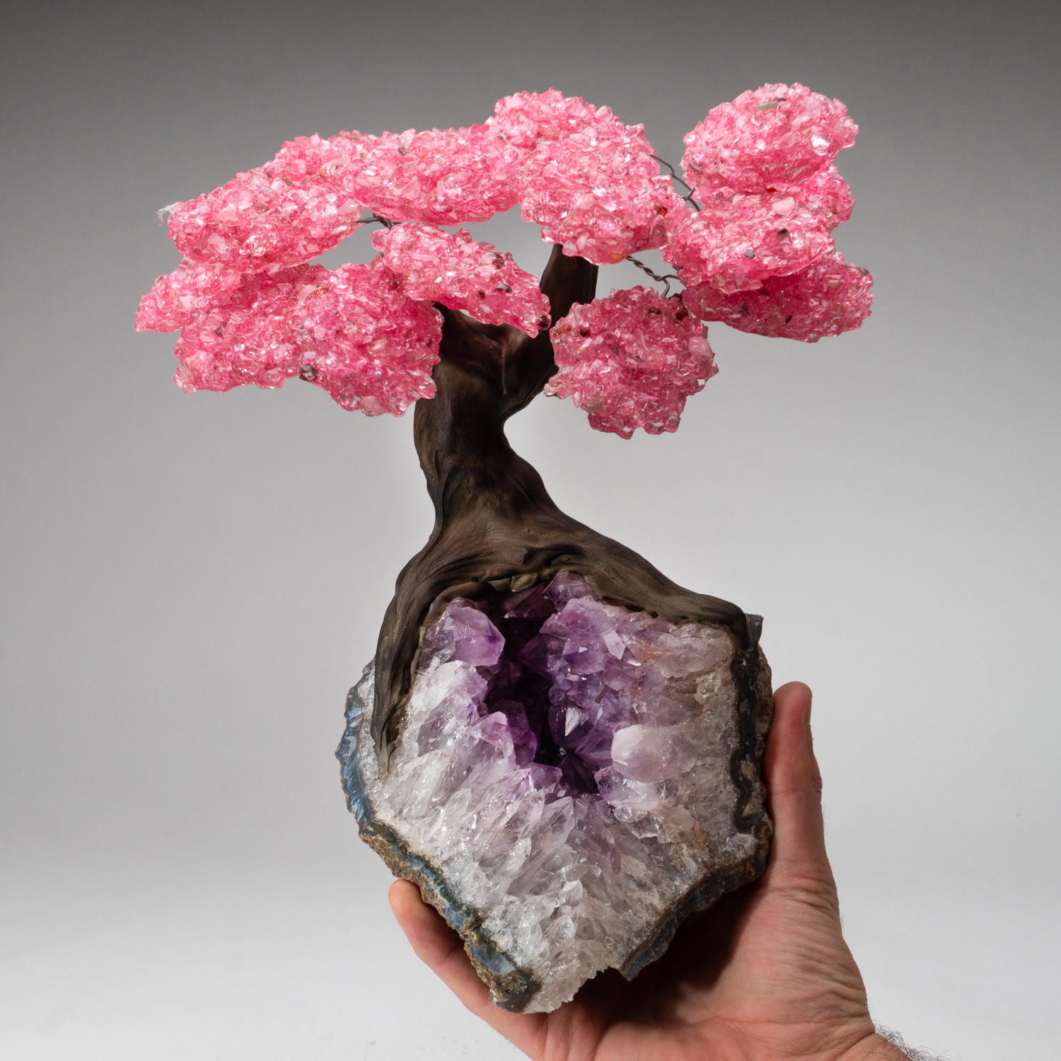 The Love Tree // Genuine Rose Quartz Tree + Amethyst Matrix // Custom v ...