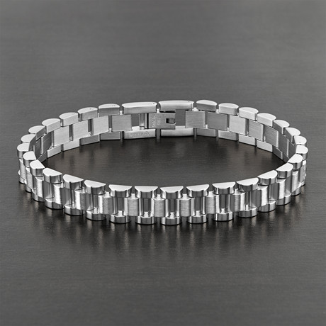 Dual Finish Link Bracelet // Silver // Set of 2