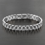 Dual Finish Link Bracelet // Silver // Set of 2
