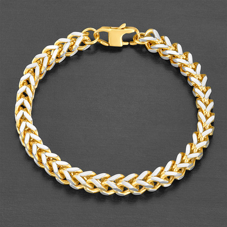 Franco Square Box Chain Bracelet // Gold // Set of 2