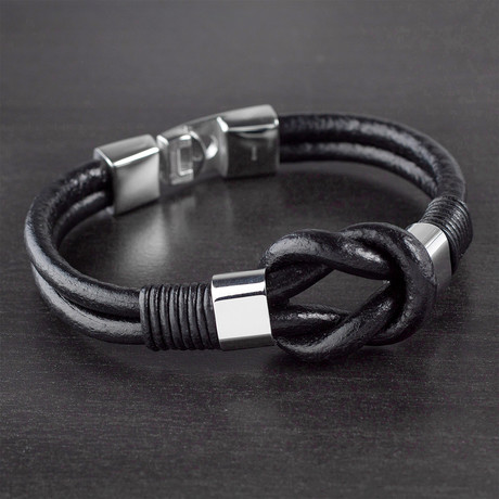 Nautical Knot Bracelet // Black // Set of 2