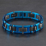 Dual Finish H-Link Bracelet // Blue + Black // Set of 2