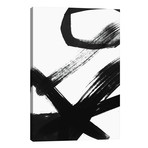 Black & White Brush Stroke I // Linda Woods (26"W x 40"H x 1.5"D)