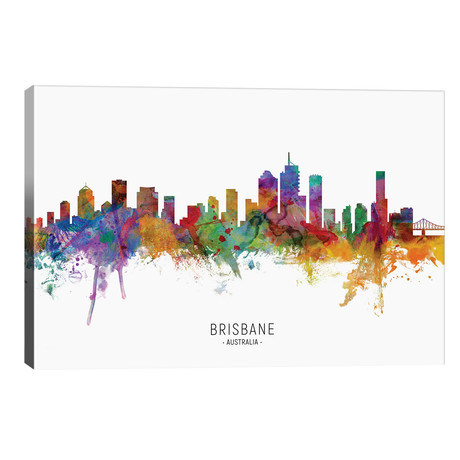 Brisbane Australia Skyline // Michael Tompsett (40"W x 26"H x 1.5"D)