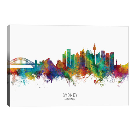 Sydney Australia Skyline // Michael Tompsett (40"W x 26"H x 1.5"D)