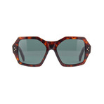 Women's Irregular CL40104I Sunglasses // Dark Havana + Green