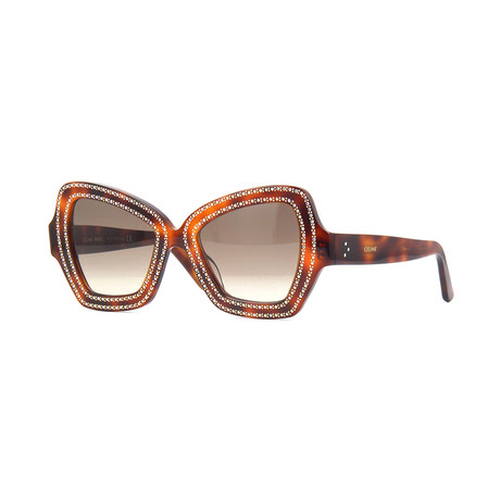 Women's Butterfly CL4067IS Crystal Sunglasses // Havana + Brown Gradient