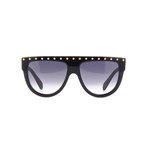 Unisex Geometric CL4001IS Studded Sunglasses // Black + Gray Gradient