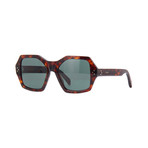 Women's Irregular CL40104I Sunglasses // Dark Havana + Green