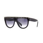 Unisex Geometric CL4001IS Studded Sunglasses // Black + Gray Gradient