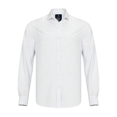 Uso Button-Up Shirt // White + Baby Blue (S)