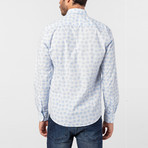 Gavino Button-Up Shirt // White + Baby Blue (XL)