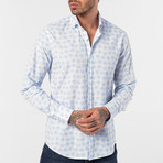 Gavino Button-Up Shirt // White + Baby Blue (M)
