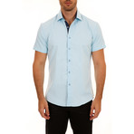 Casey Short-Sleeve Button-Up Shirt // Turquoise (XL)