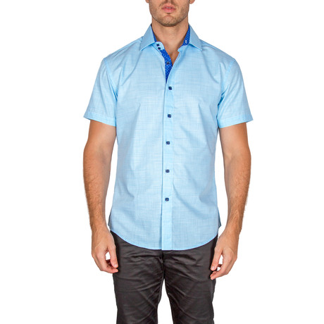 Julian Short-Sleeve Button-Up Shirt // Turquoise (3XL)