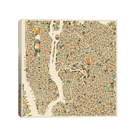 Abstract City Map of New York City // Jazzberry Blue (26"W x 26"H x 1.5"D)