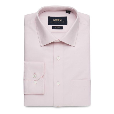 Fine Twill Button-Up Shirt // Pink (S)