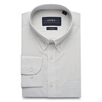 Striped Pocket Button-Up Shirt // Gray + White (L)
