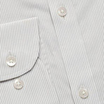 Striped Pocket Button-Up Shirt // Gray + White (S)