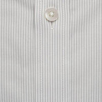 Striped Pocket Button-Up Shirt // Gray + White (M)