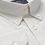 Striped Pocket Button-Up Shirt // Dark Gray + White (M)