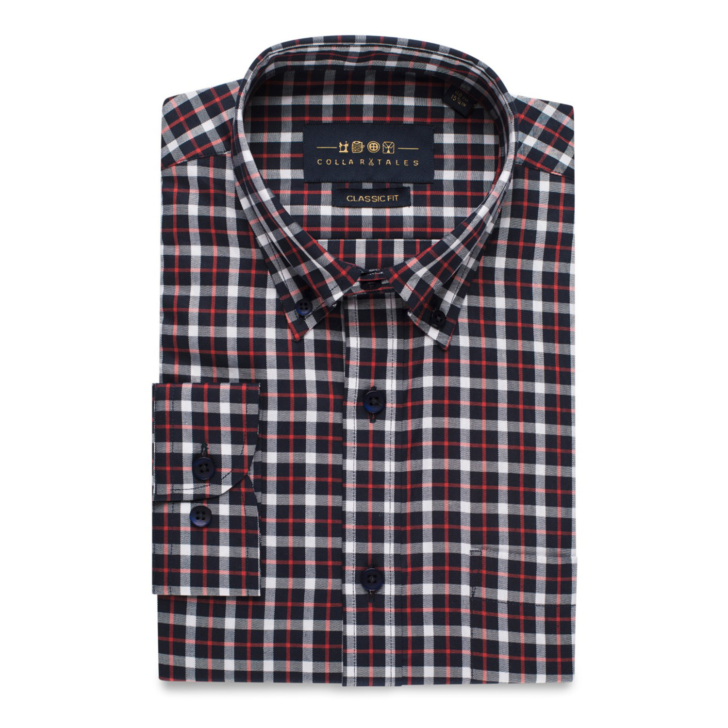 Checkered Button-Up Shirt // Red + Blue (XL) - Collar Tales - Touch of ...