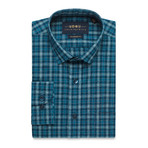 Checkered Button-Up Shirt // Blue + Gray (M)